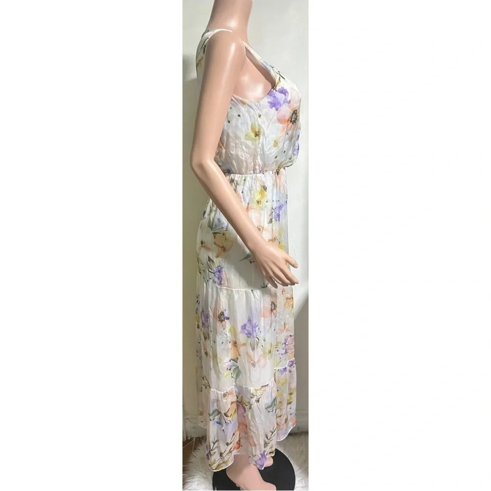 NWT LARA GUIDOTTI Silk Blend Maxi Floral Dress Made in Italy - Picture 3 of 13
